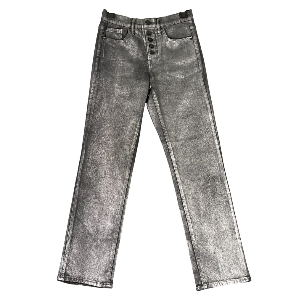 Circus NY Metallic High Rise Slim Straight Night Out Denim Jeans‎ Womens 25